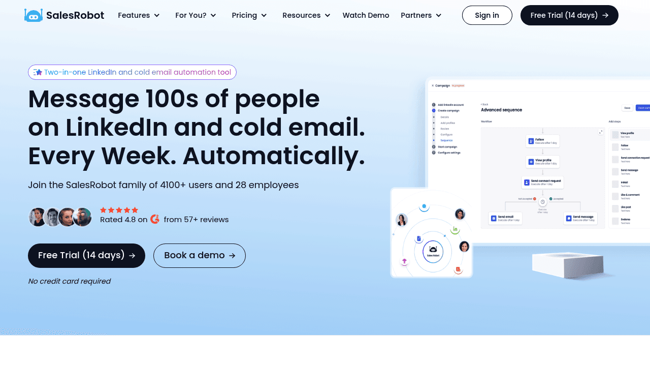 Screenshot of https://salesrobot.co/