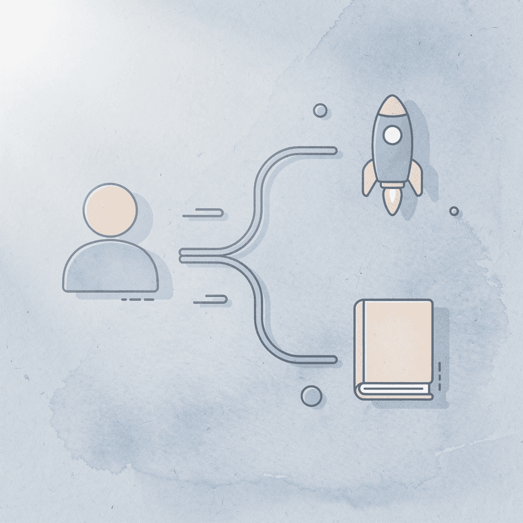 Icon showing one funding model splitting into multiple personalized options