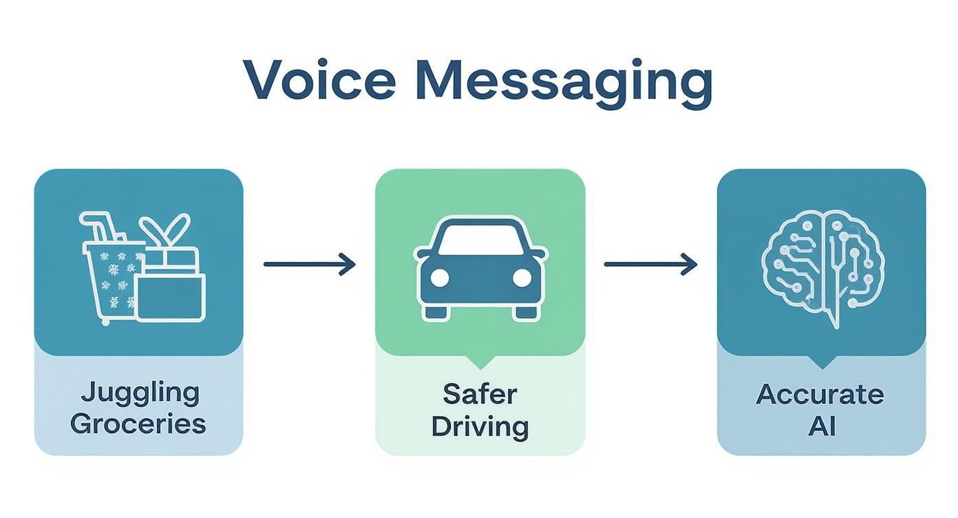 Infographic about voice to text messaging android
