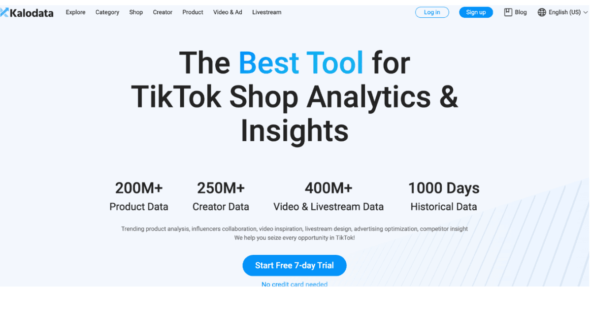 Kalodata TikTok analytics platform