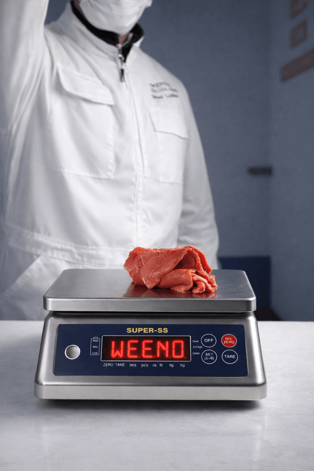 Man in apron stands in rustic kitchen, hands dusted with flour.