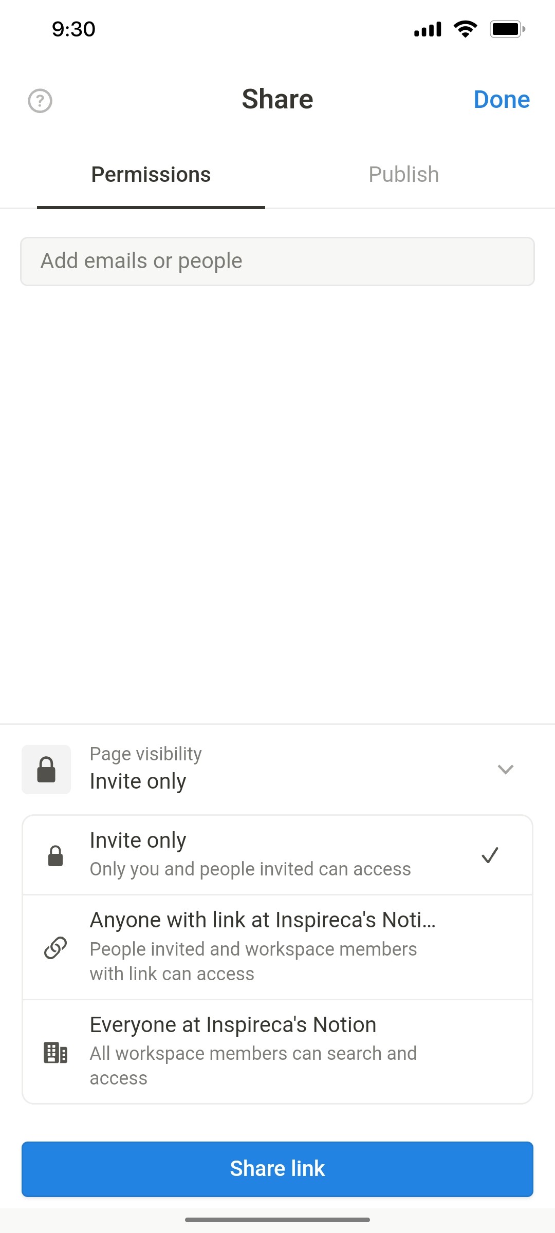 Notion App Permission Screen