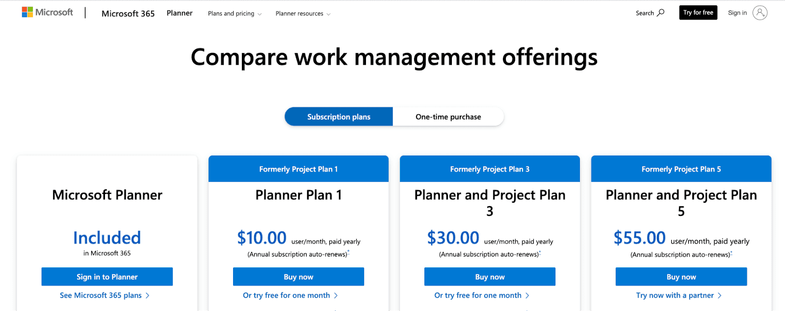 microsoft planner pricing for every team