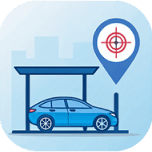 blue target users icon