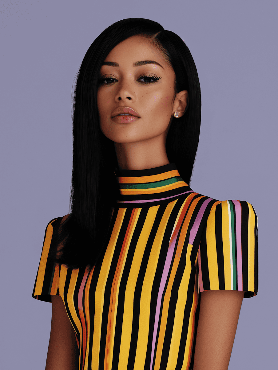 Elena Moore, Founder, A woman in a colorful striped top.