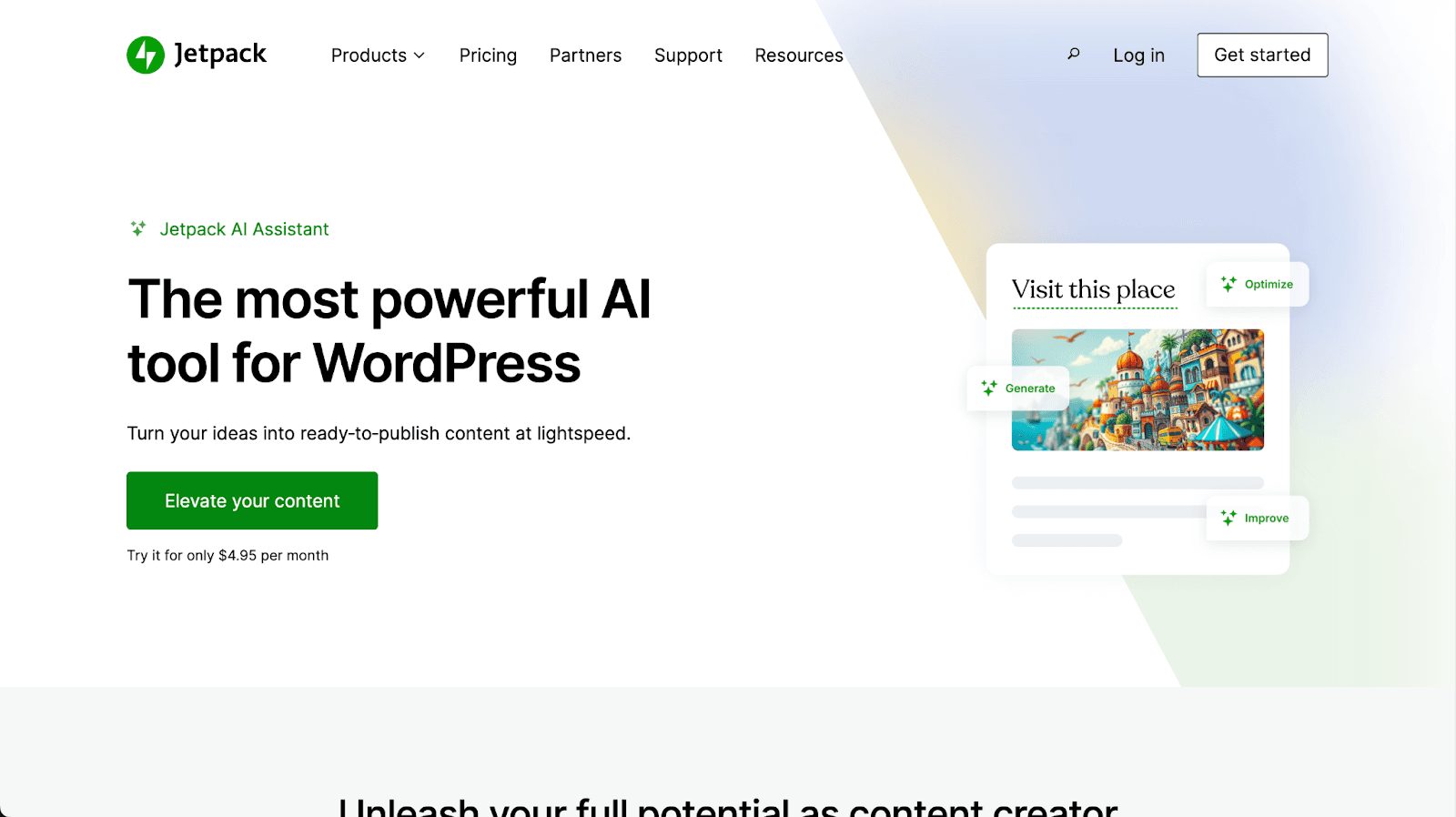 Home page of jetpack