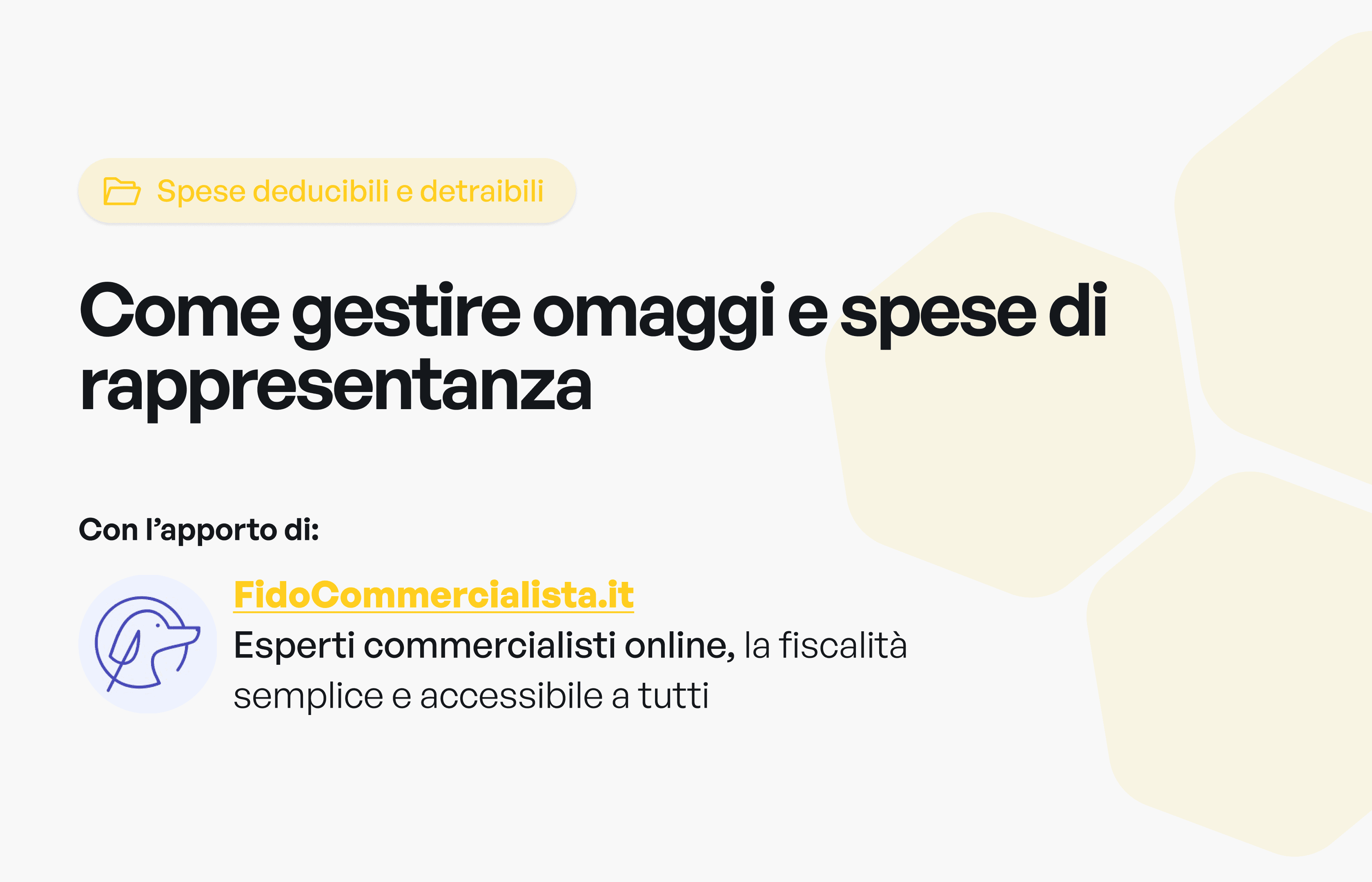 Spese di rappresentanza e omaggi