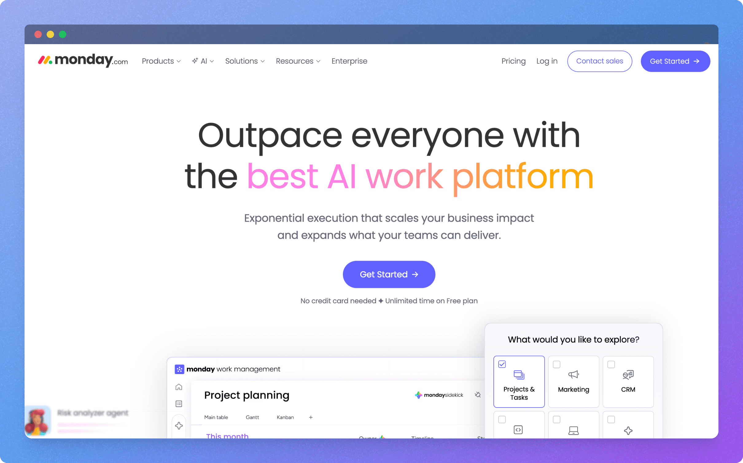 monday image with tagline best ai work platform