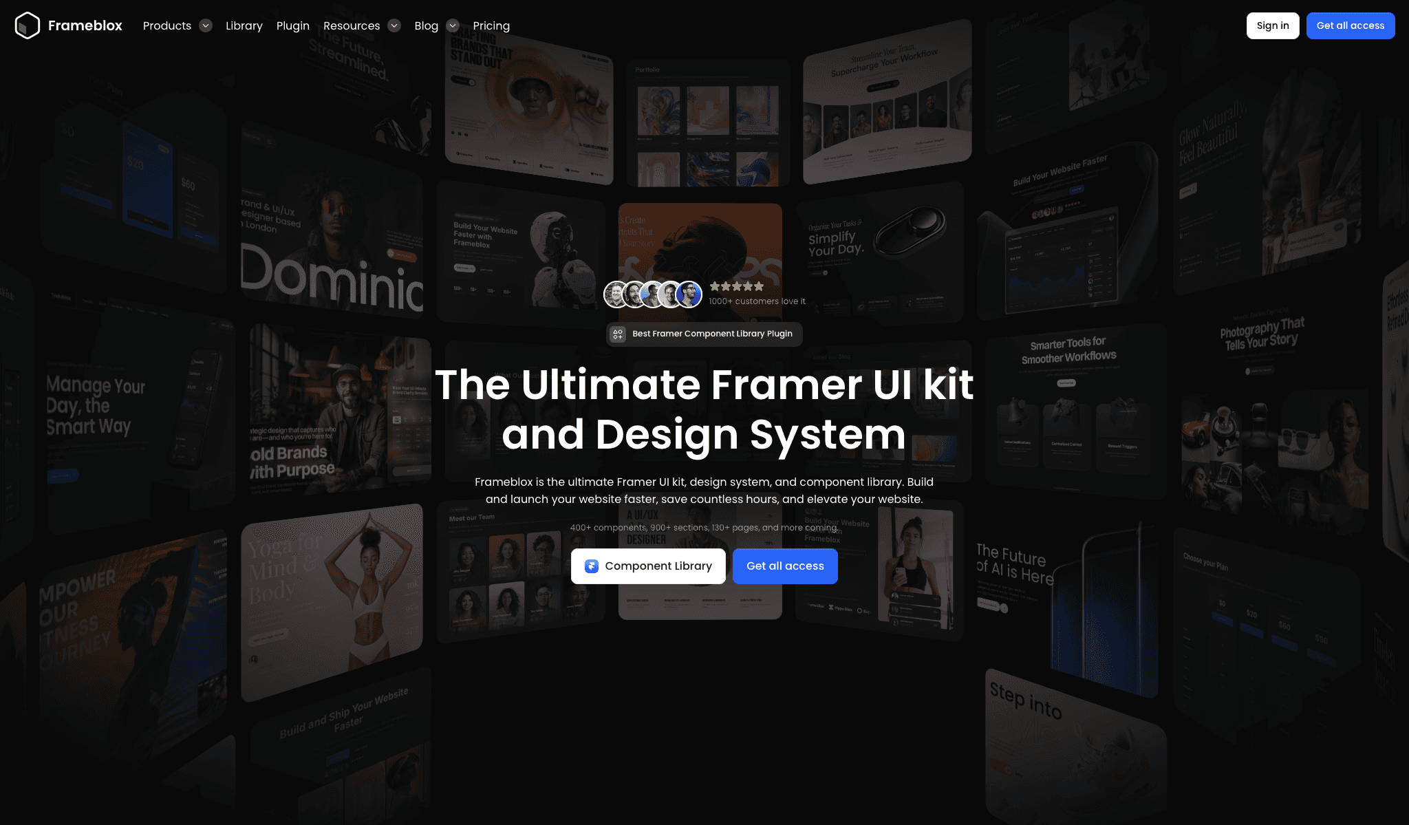 Frameblox - Ultimate Framer UI kit, design system & components library