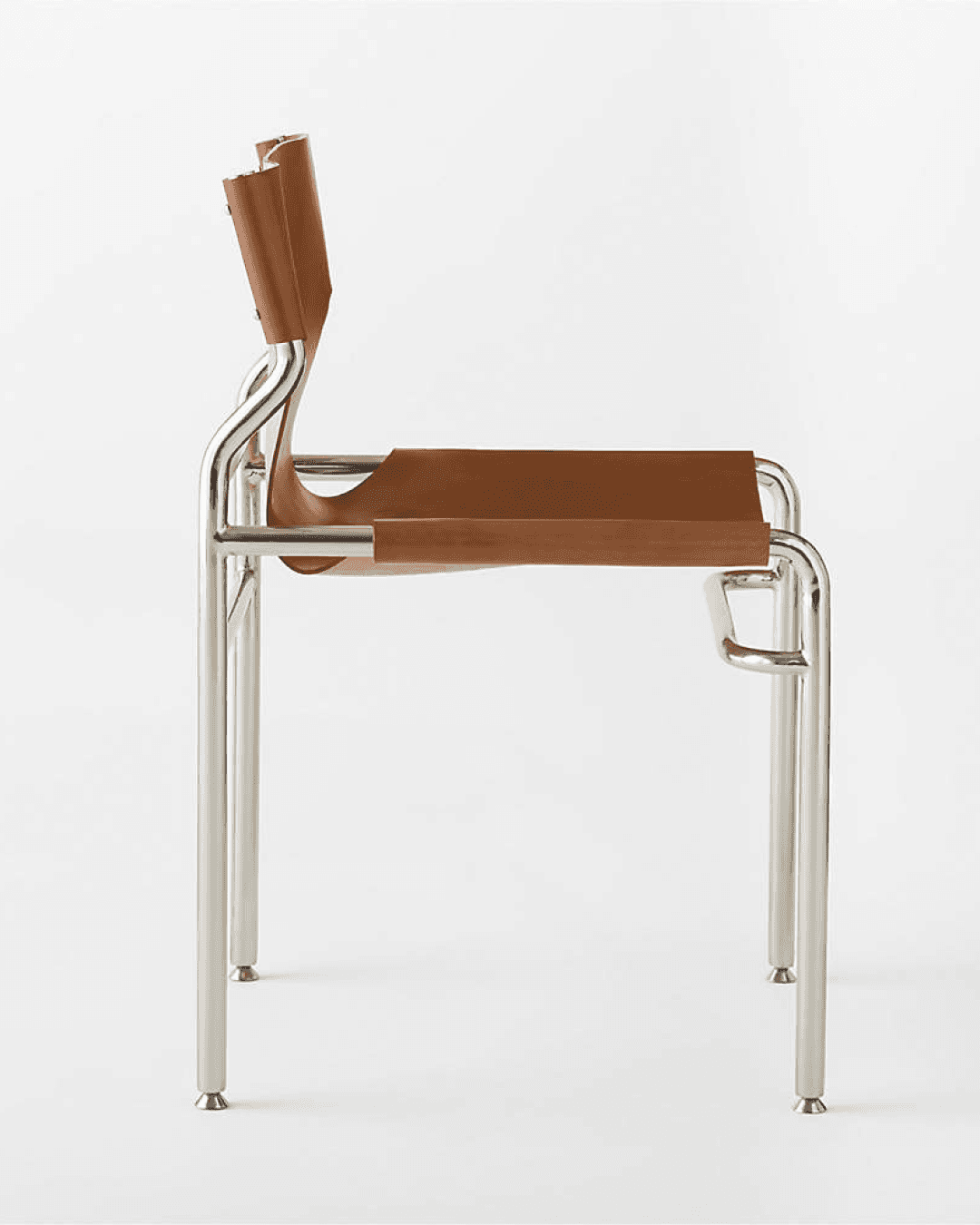 CB2, Surf Sling Brown Leather Dining Chair