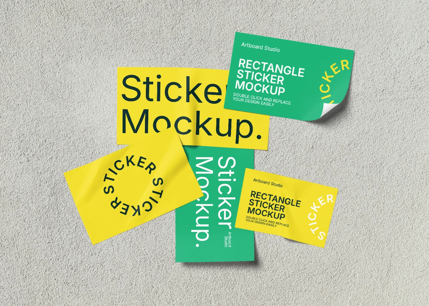 Rectangle sticker mockups