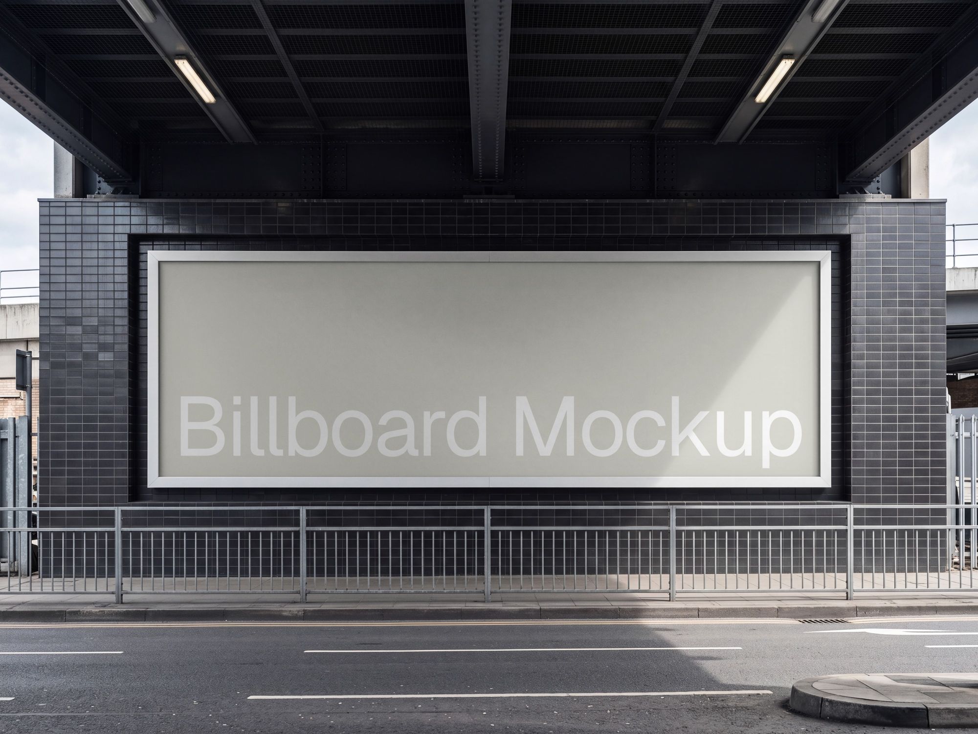 Underpass billboard mockup PSD download