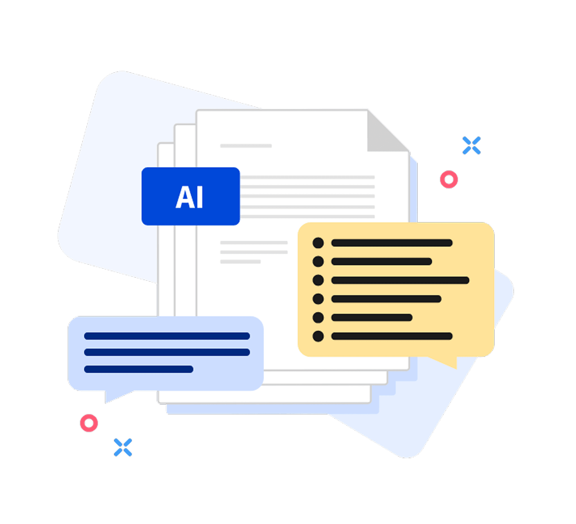 AI-powered software analyzing documents for efficiency and accuracy in review processes.