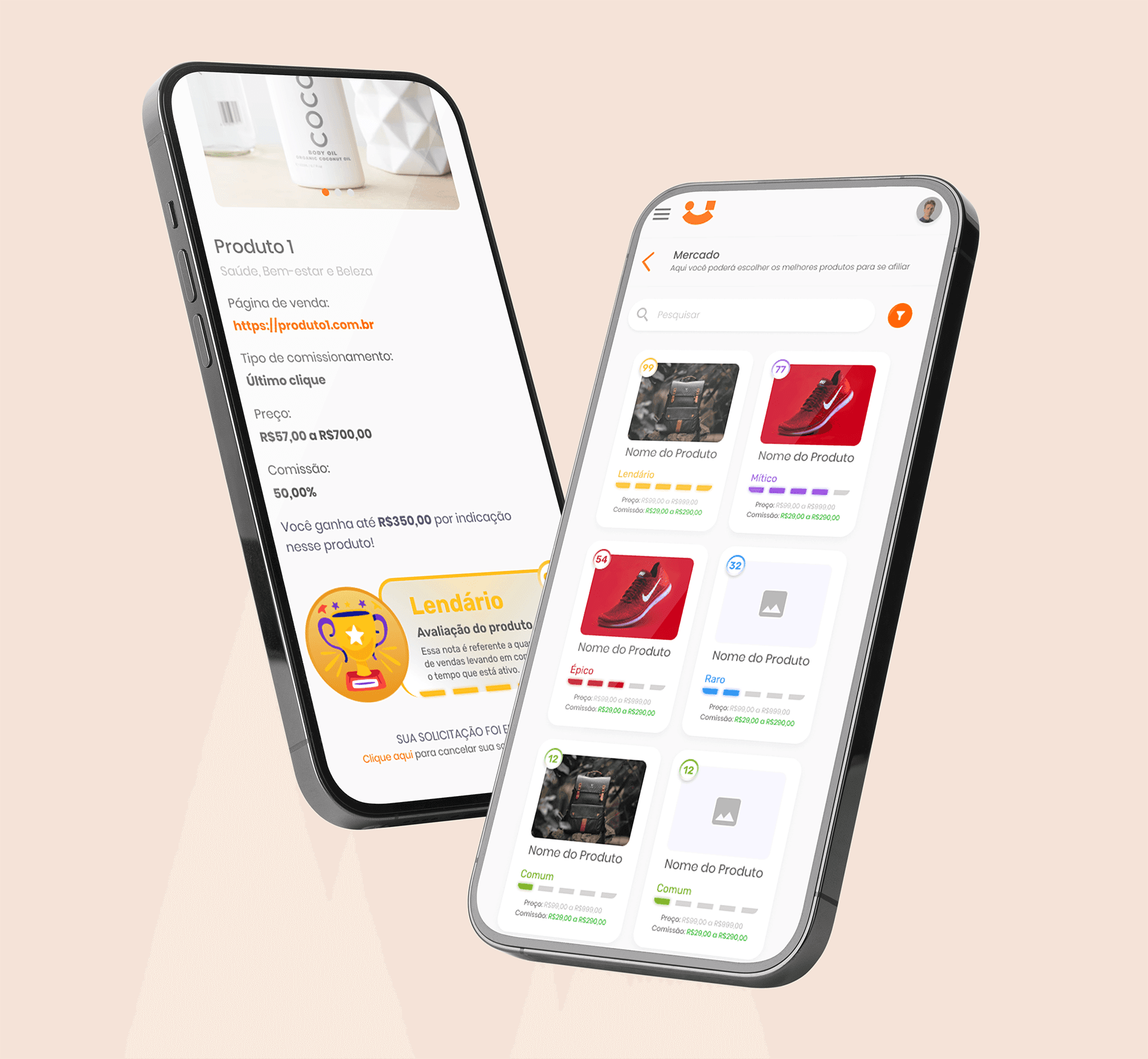 Interface da plataforma The Mart