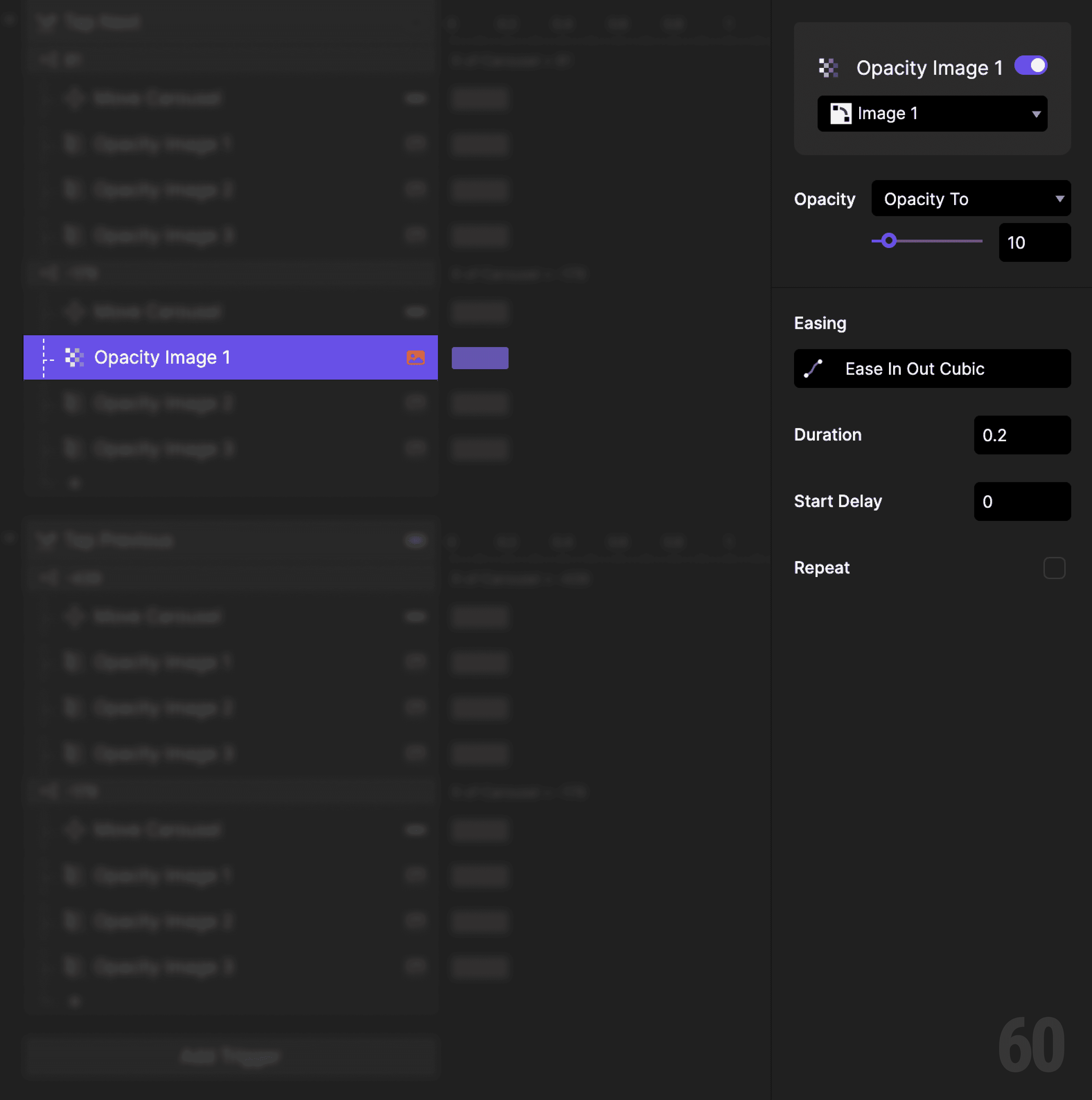 This is a screenshot of Step 9: Fade out Image 1.