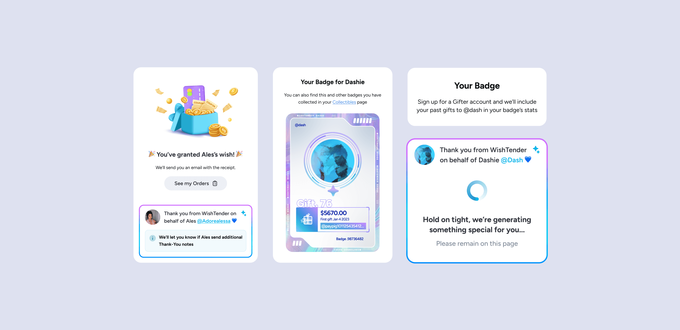 screenshots relevant to the stat badges feature