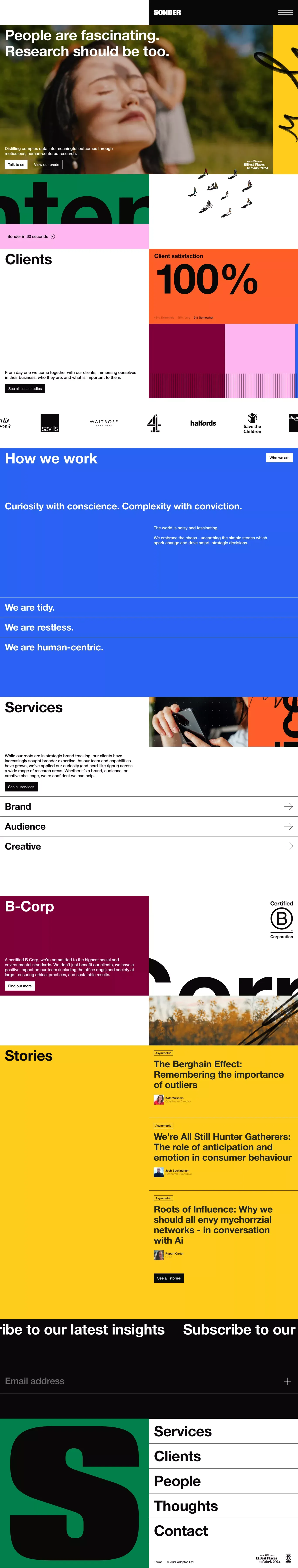Market Research - Sonder portfolio page screenshot showcasing Marketing design