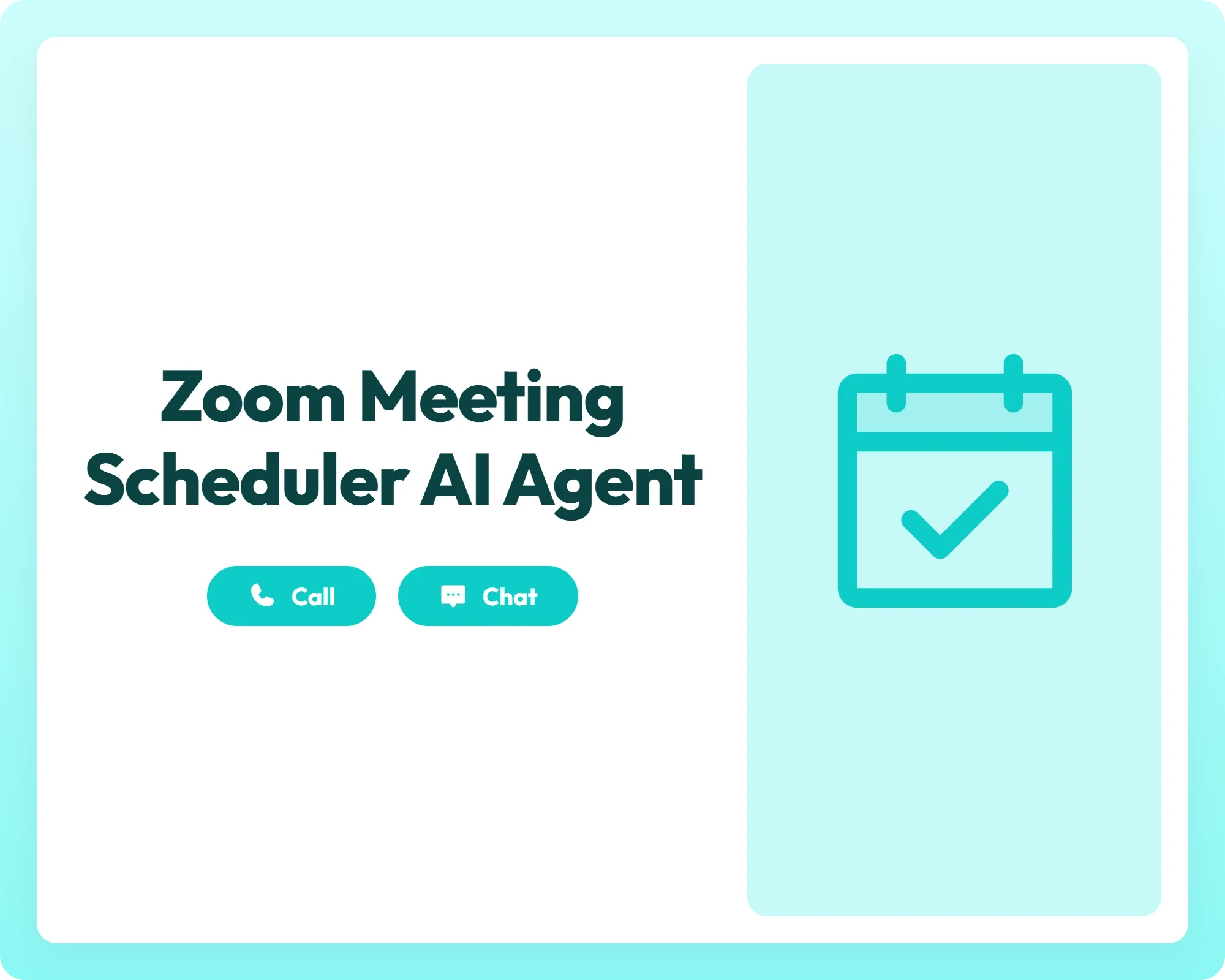 ai booking agent supports call and chat with calendar icon for meeting scheduling