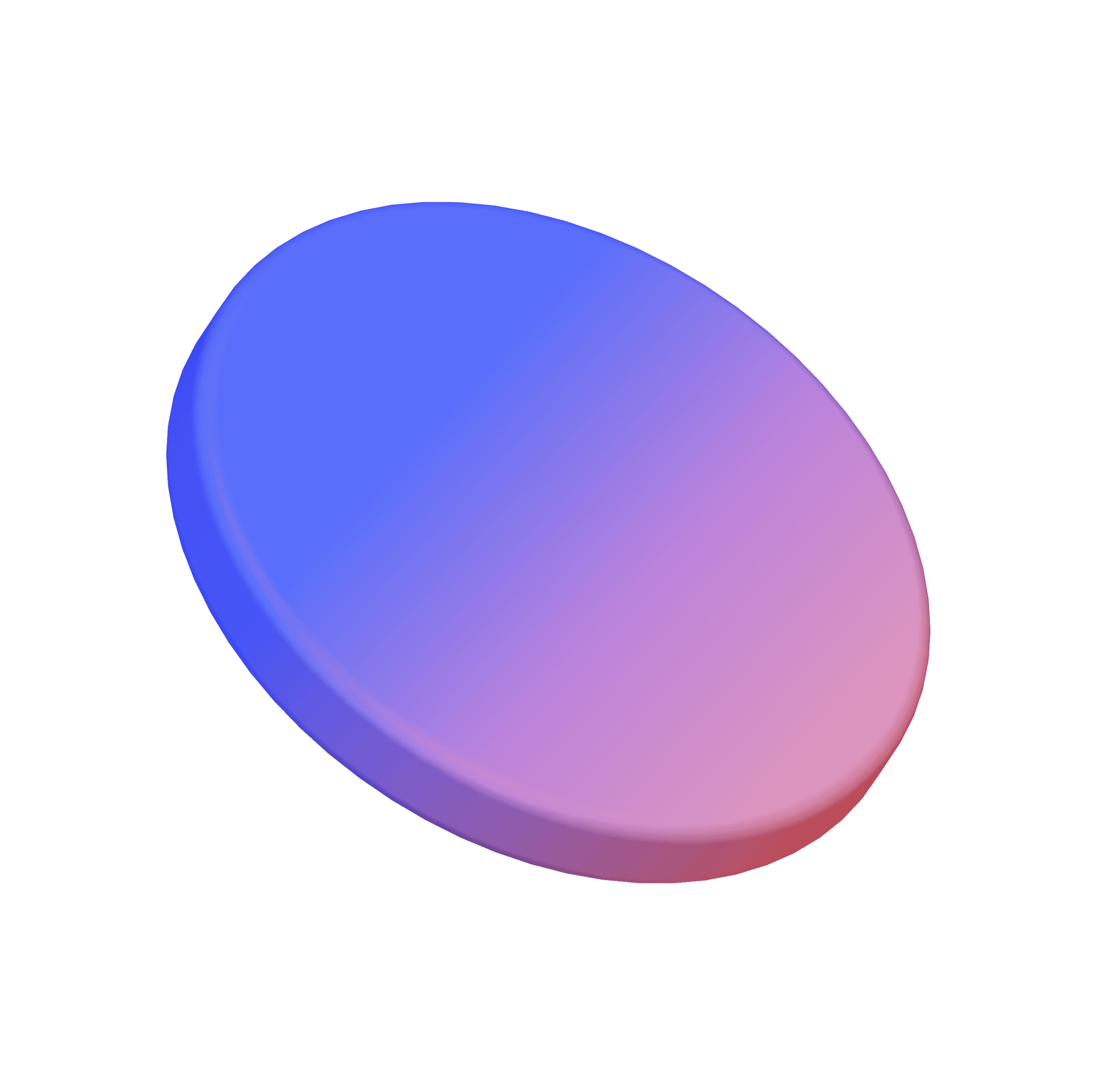 Flat circle shape 3D model