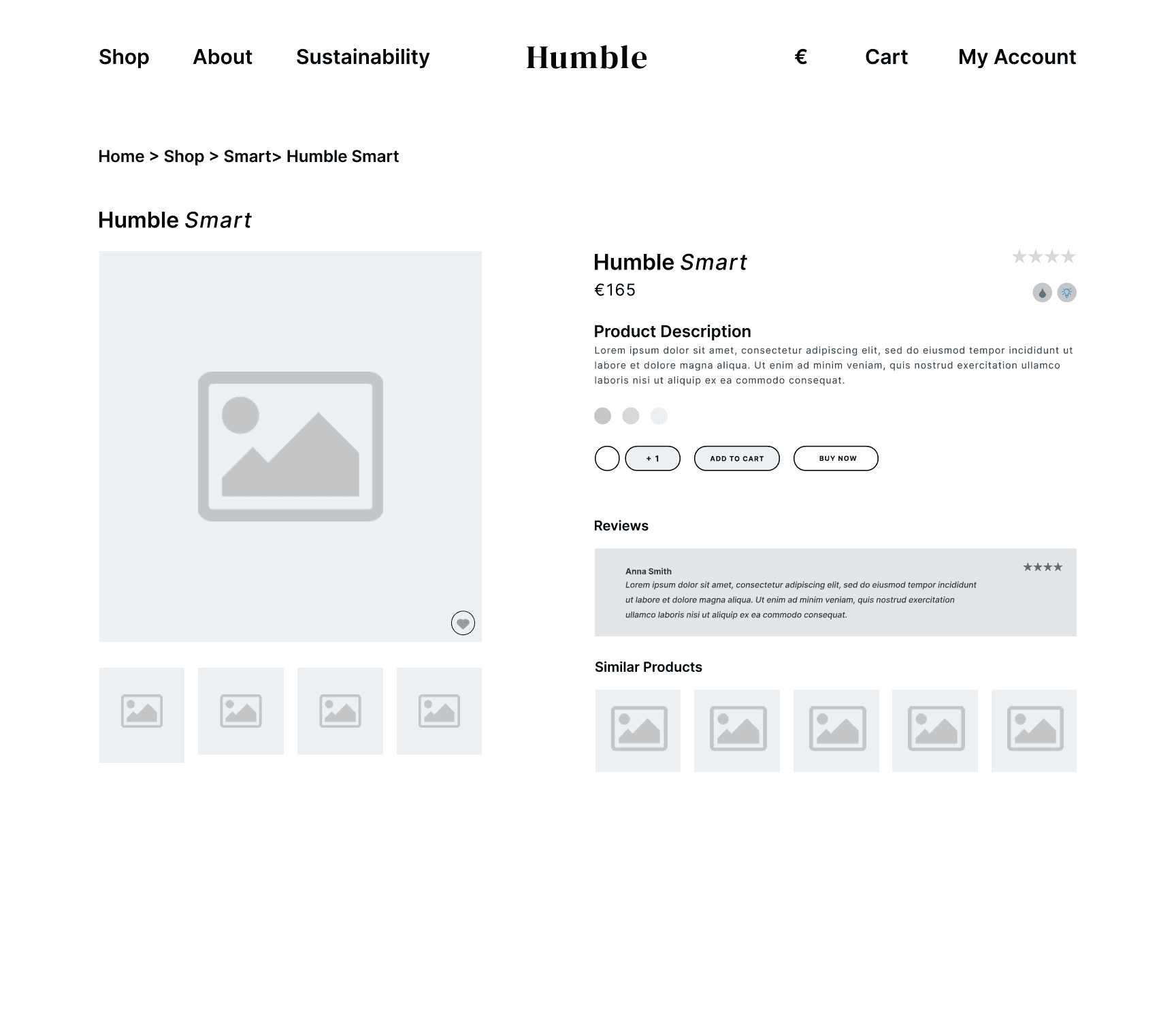 Mid-fidelity product page lacked adequate product information