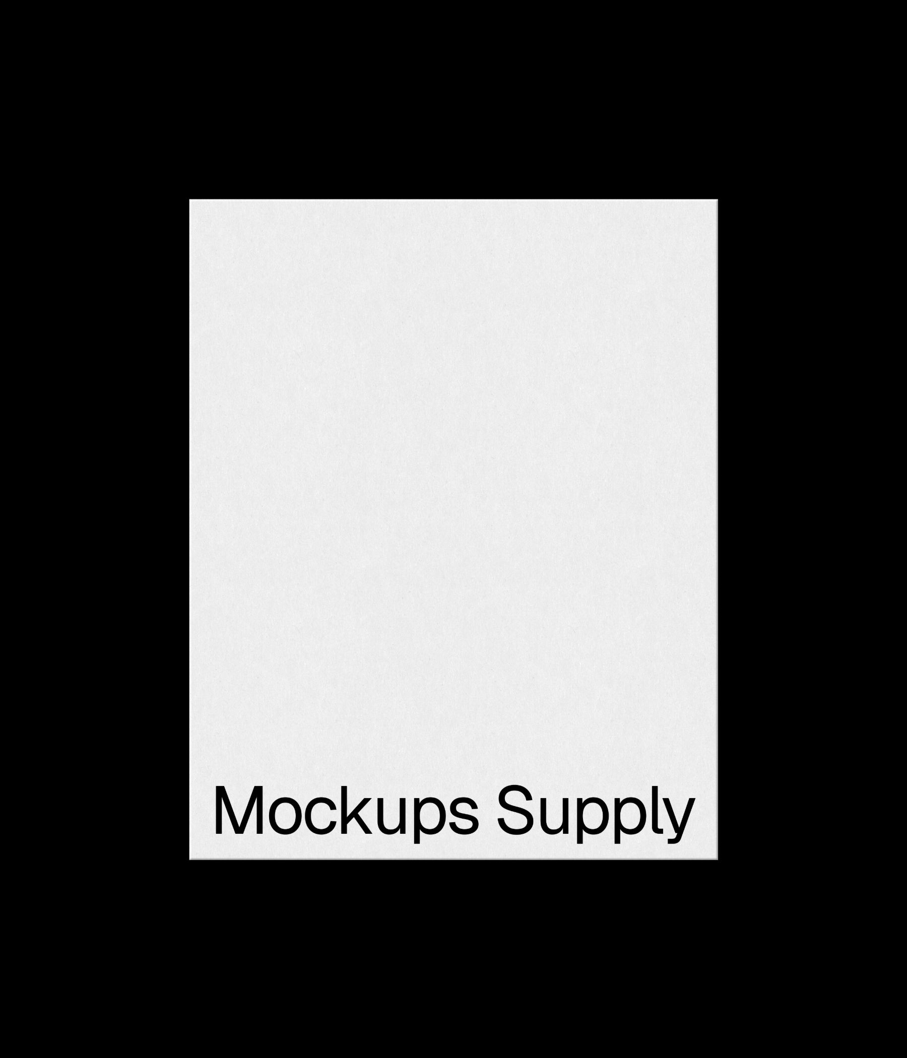 Poster mockup 4:5 portrait for Photoshop with debossed text effect, editable poster color, clean minimal black and white print branding presentation