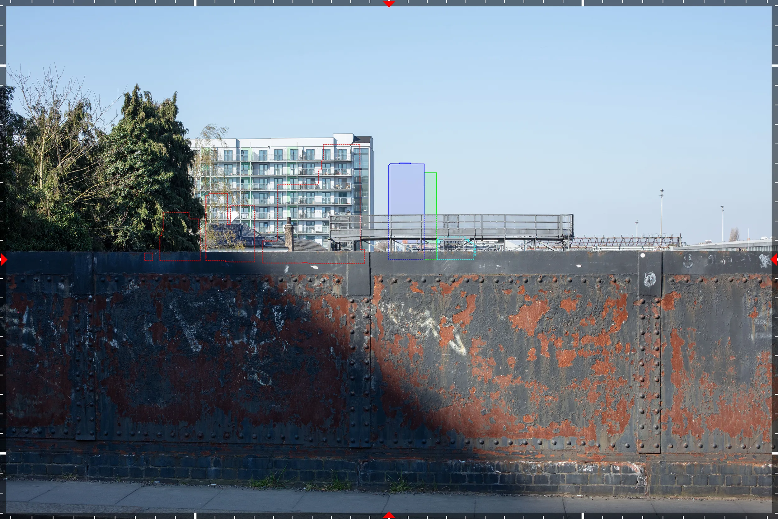 AVR1 verified view from Aldborough Road South showing the proposed redevelopment in the distance.