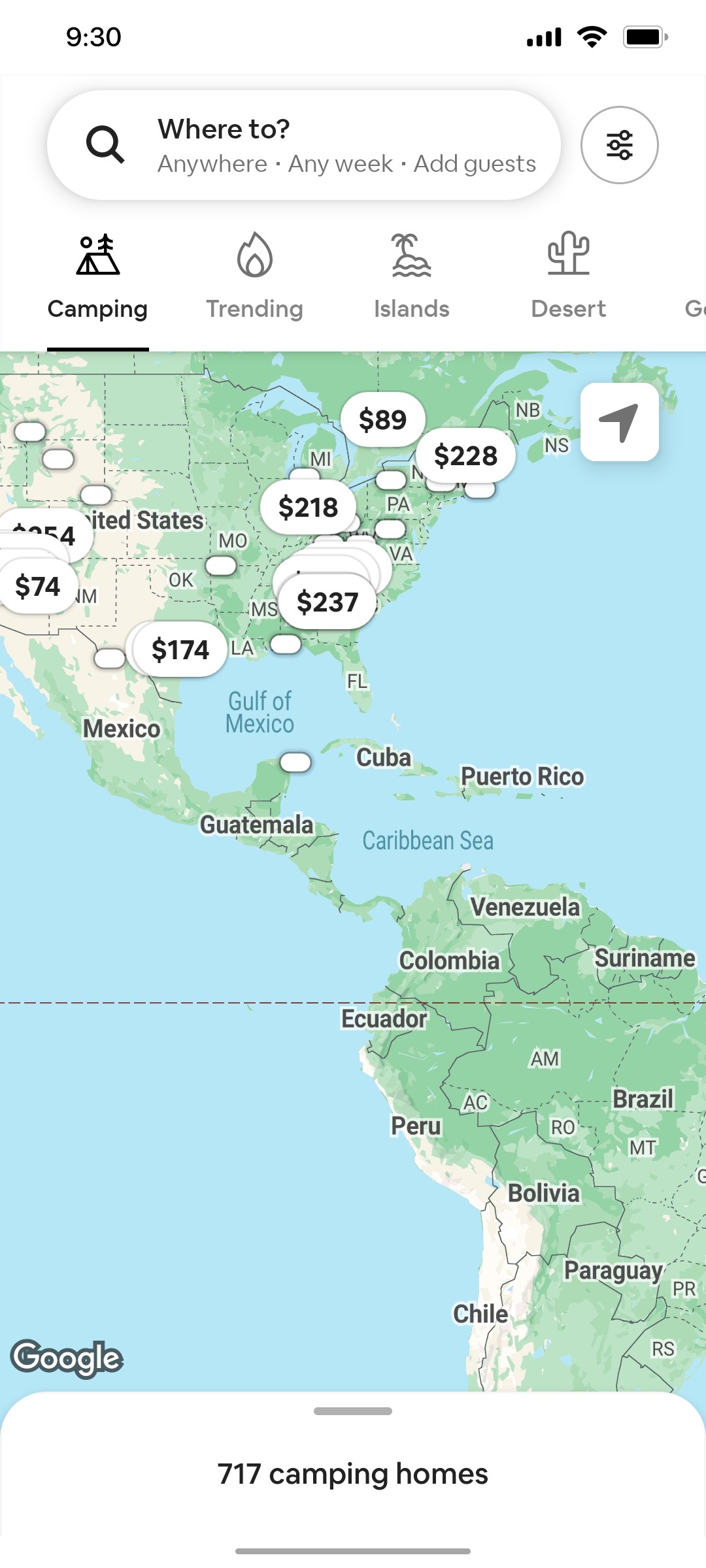 Airbnb Map View Screen