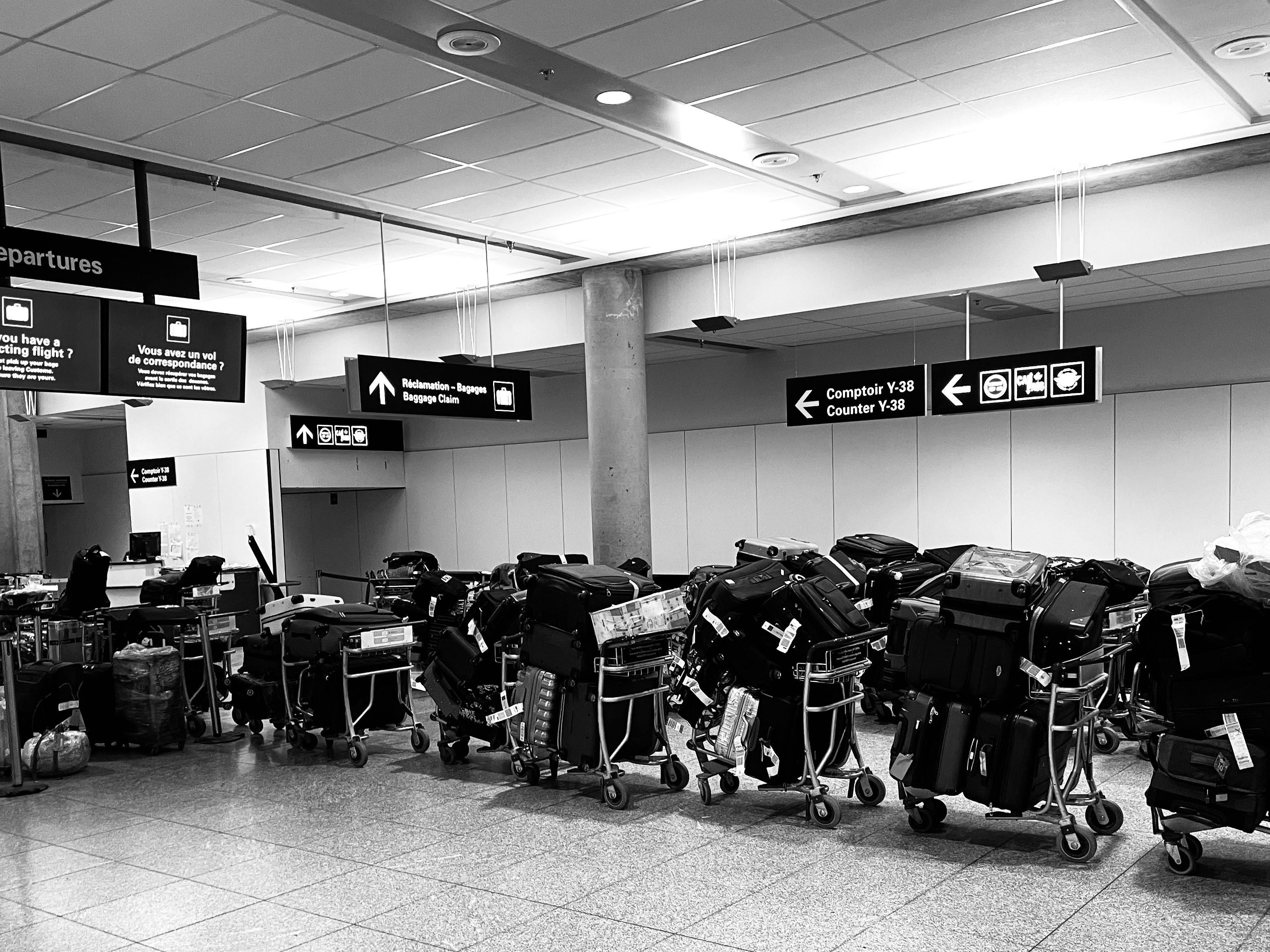 Bags waiting in line