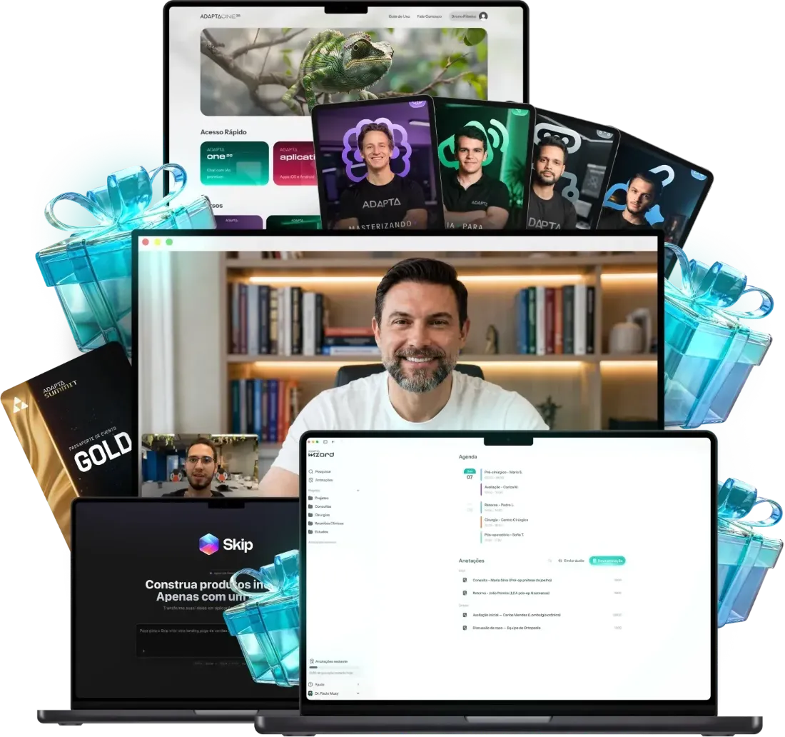 Mockup do Adapta MED na seção oferta
