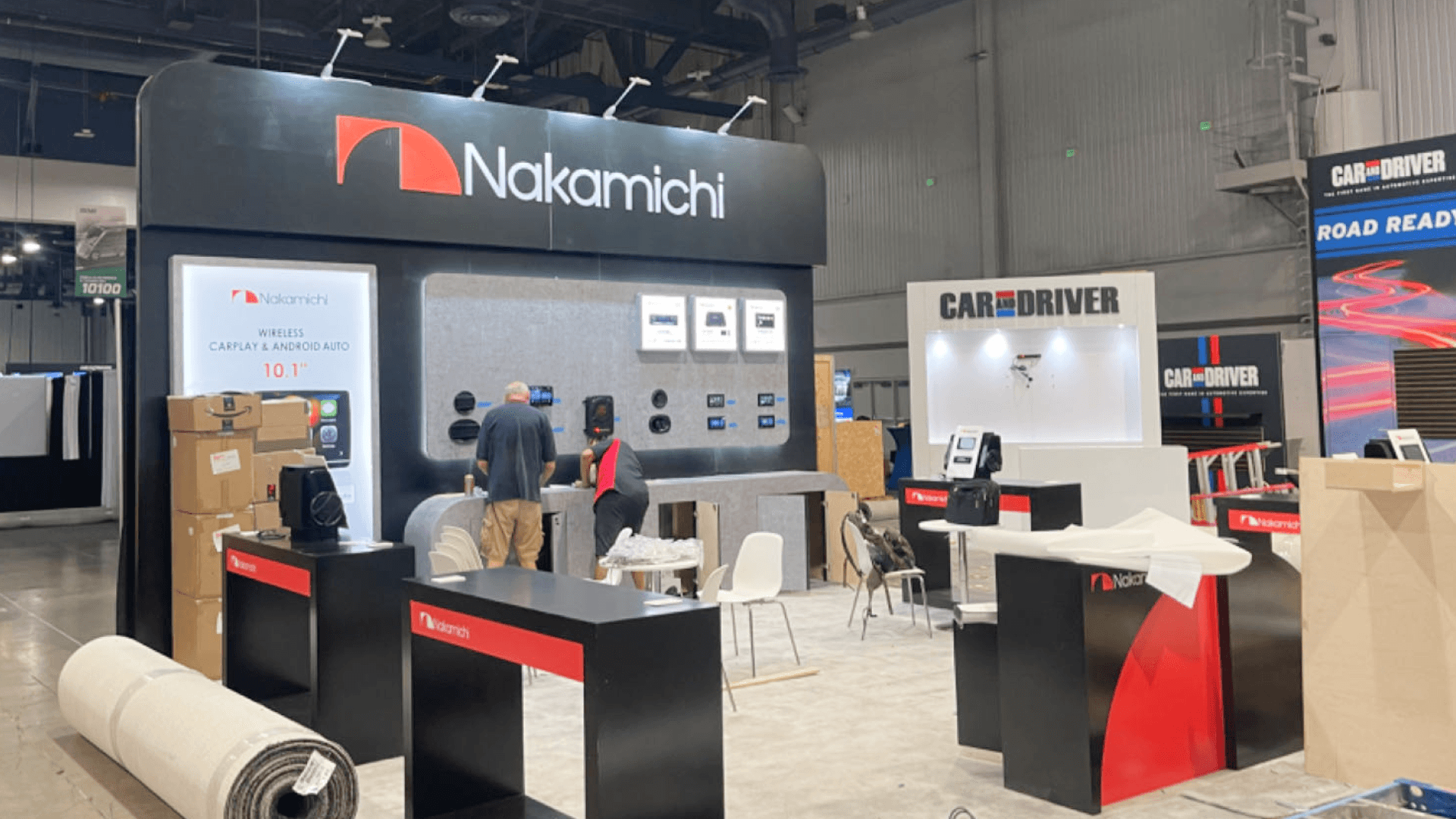 Dealer software booth with separate lead capture and consultation areas