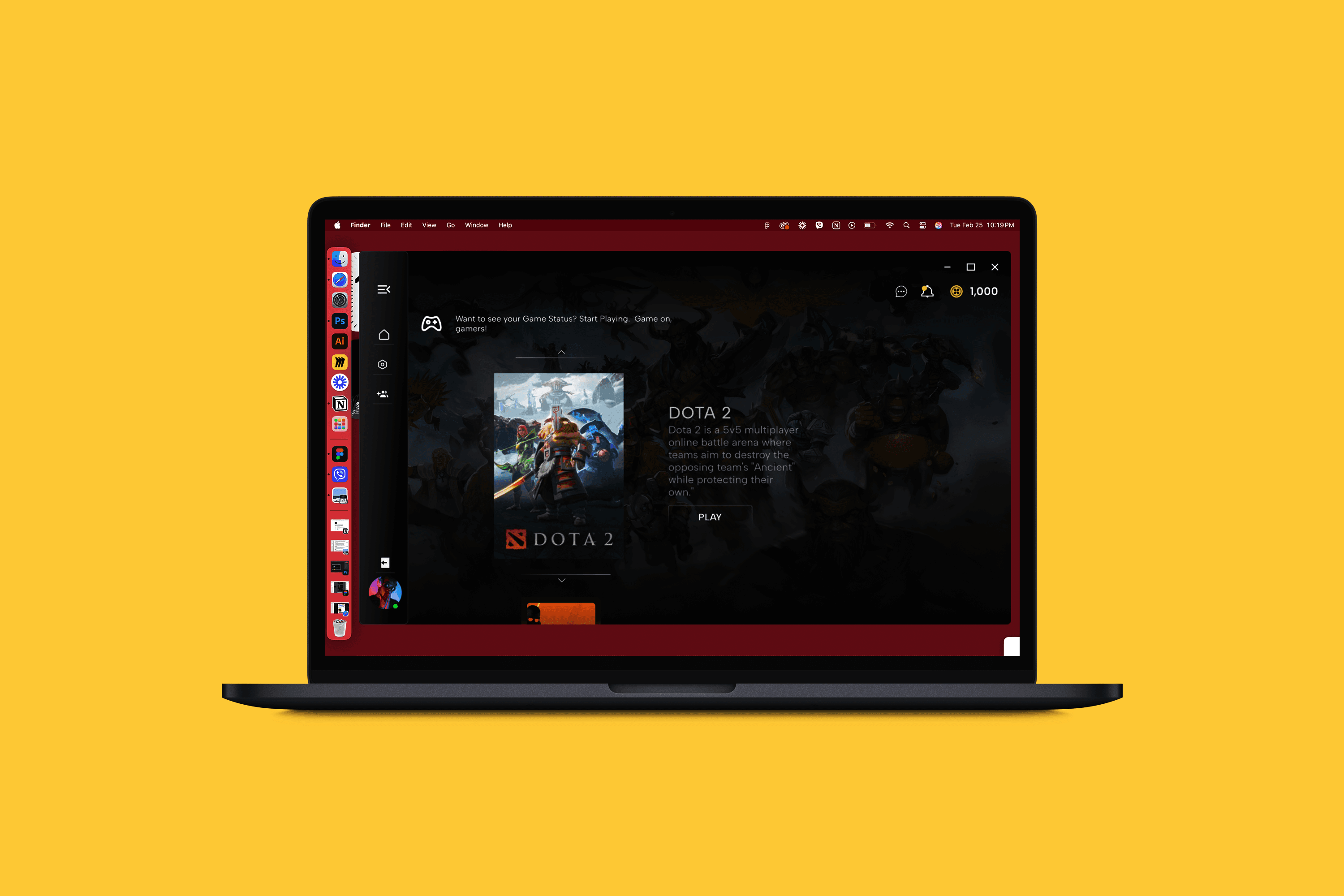 GamerPoints Application Laptop Mockup