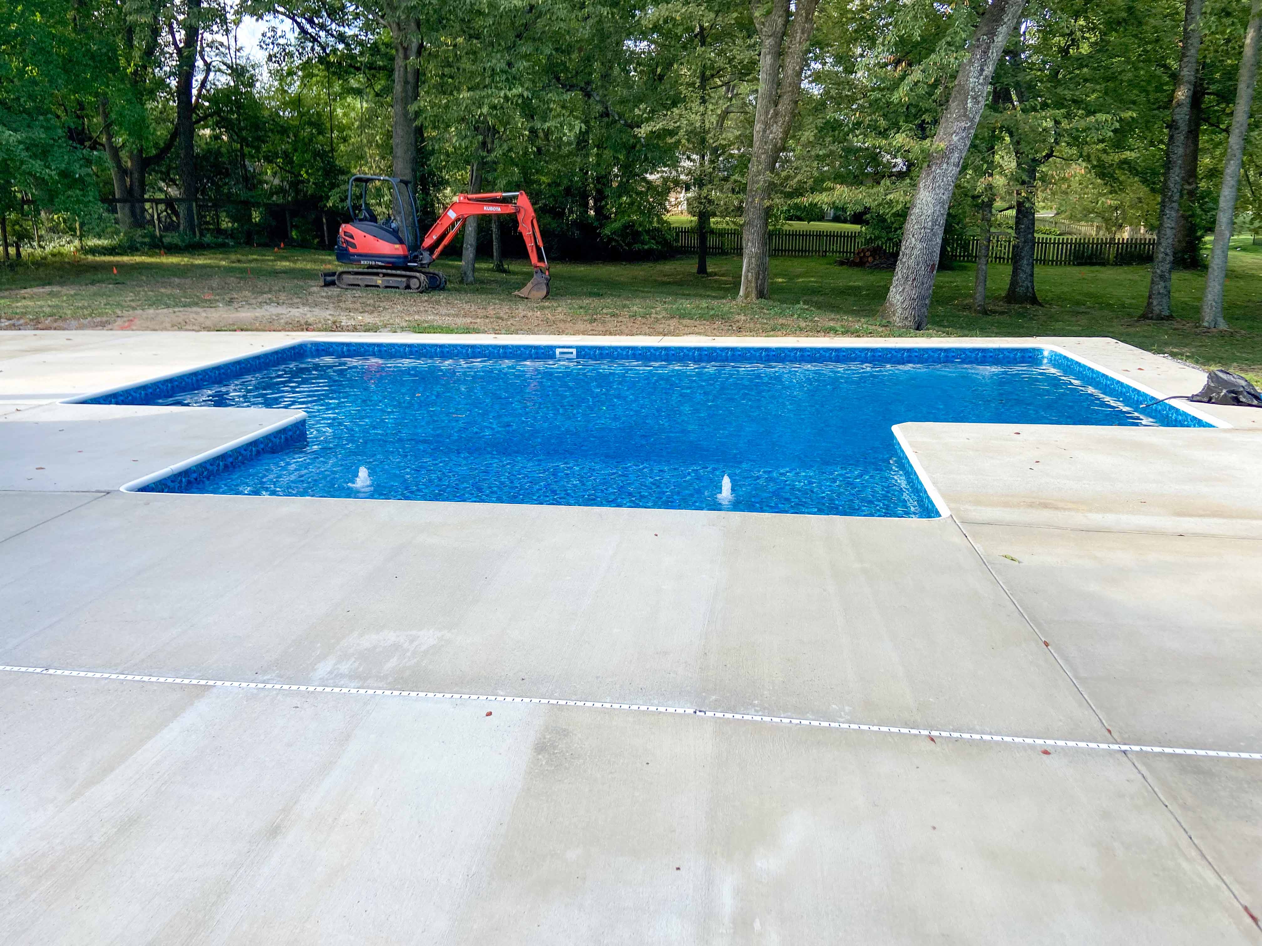 pool before the fence was installed