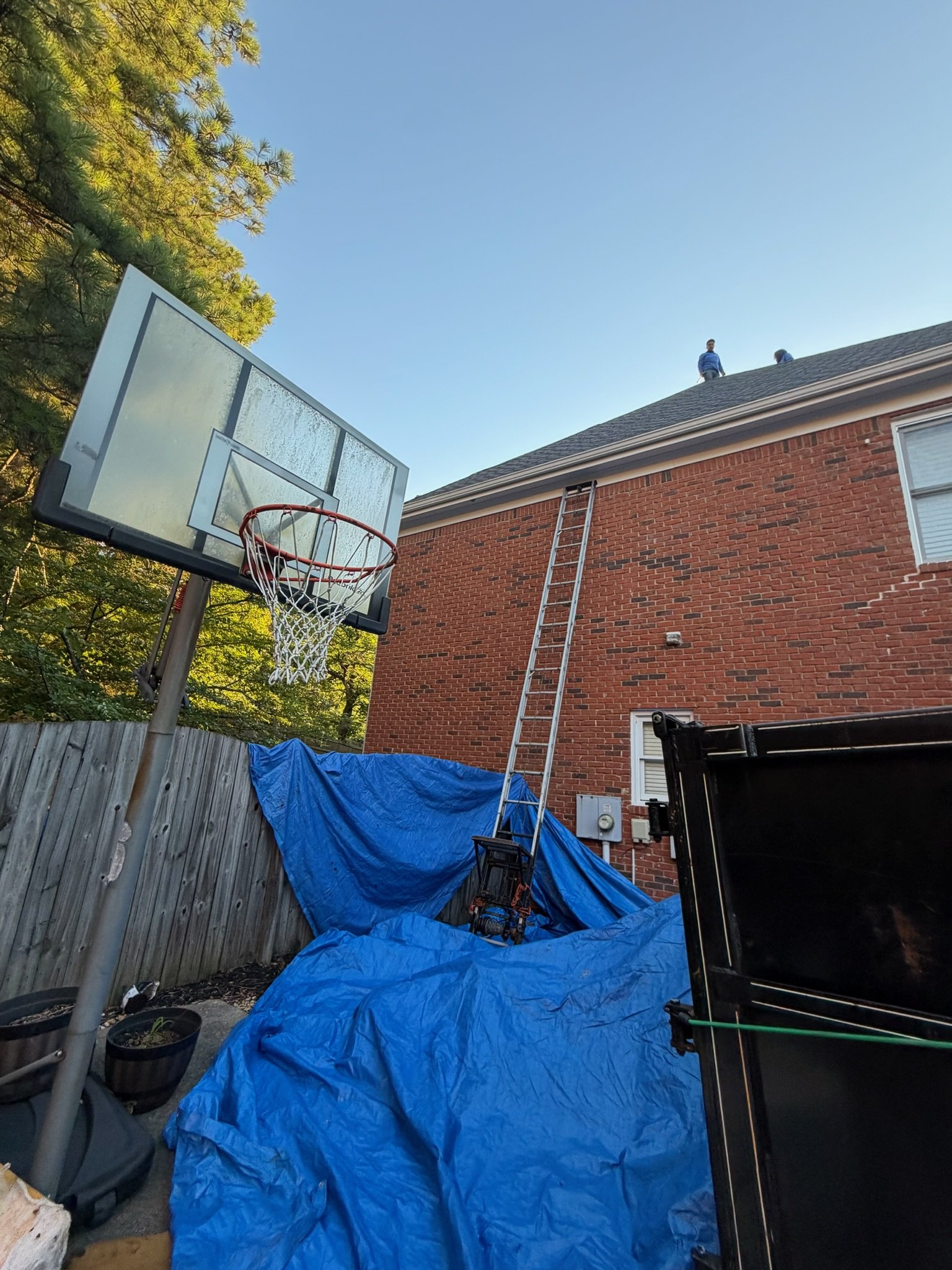 Roof decking exposed and checked during a roof replacement in Alpharetta, GA