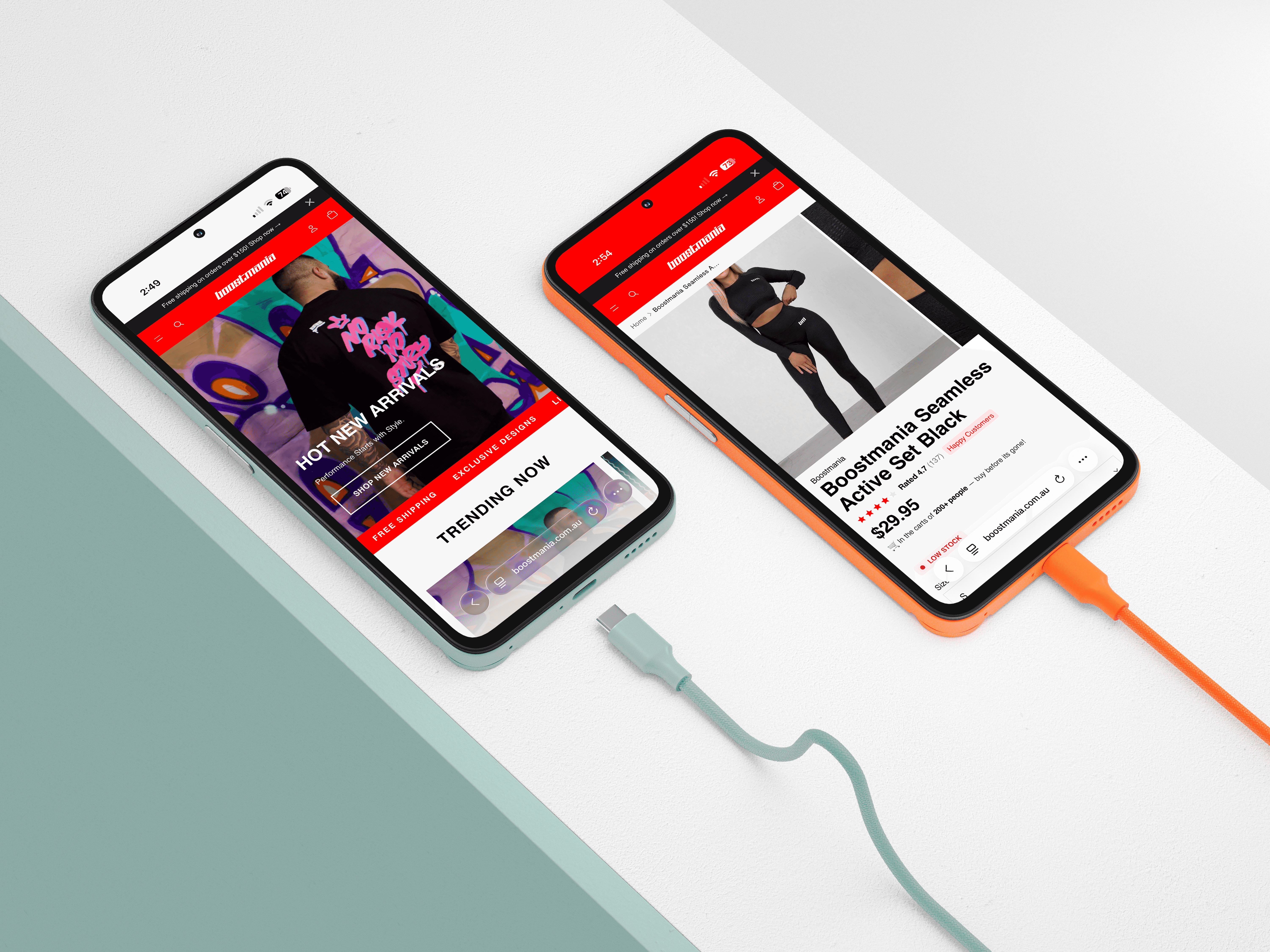 Golden sunrise over a frozen lake with misty trees.