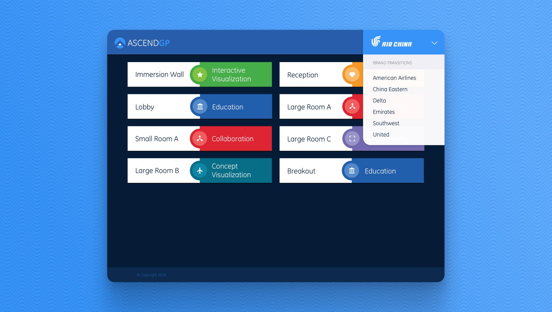 UI mockup of the Ascend software platform