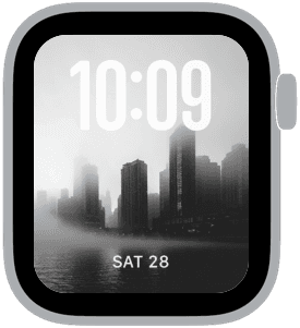 city in fog Apple Watch face preview 4 featuring modern.