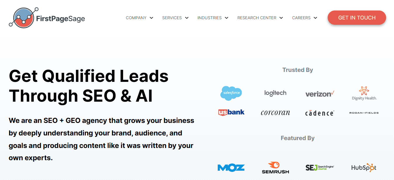 First Page Sage Enterprise Medical SEO with Thought Leadership Focus