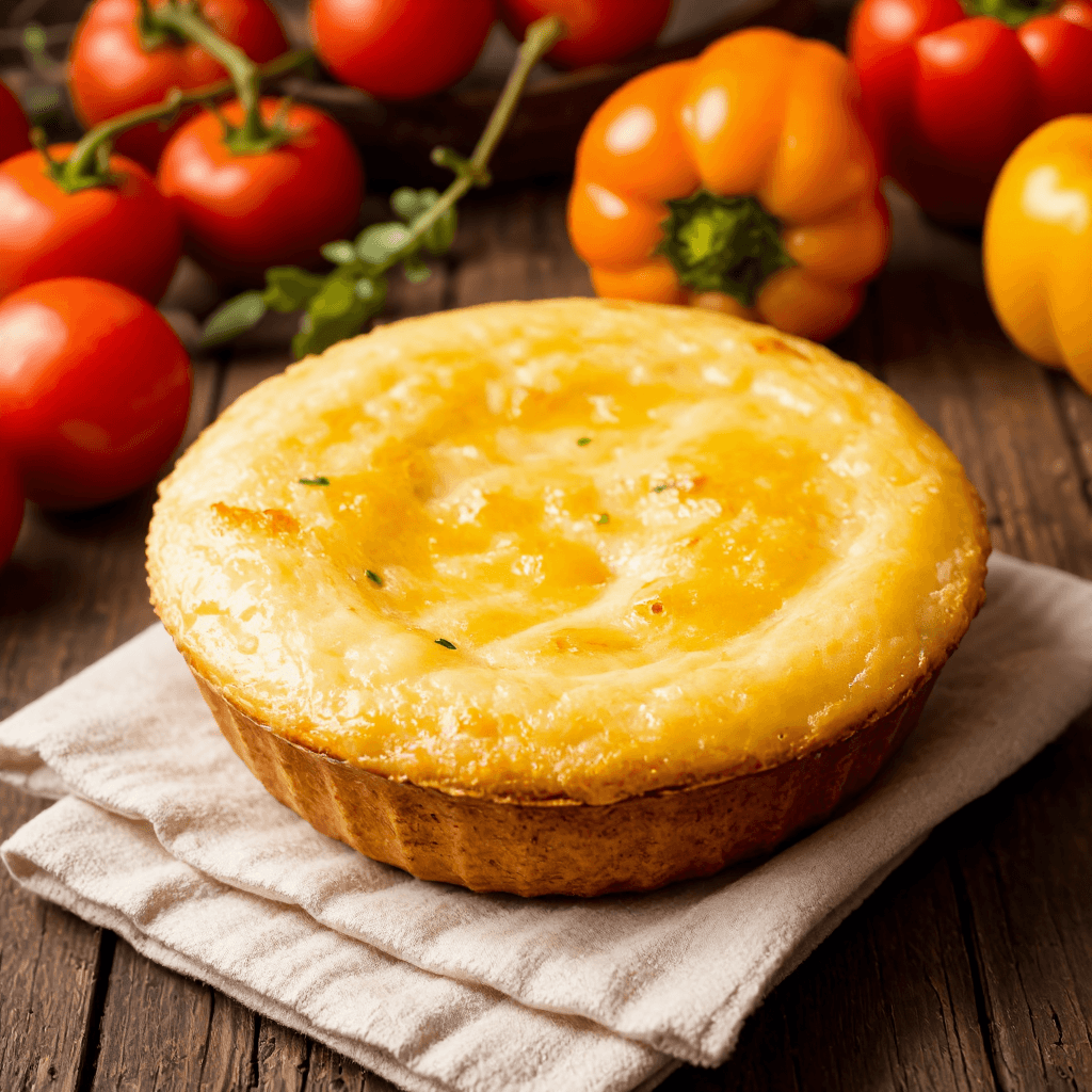 product photography of a dish of baked egg with vegetables