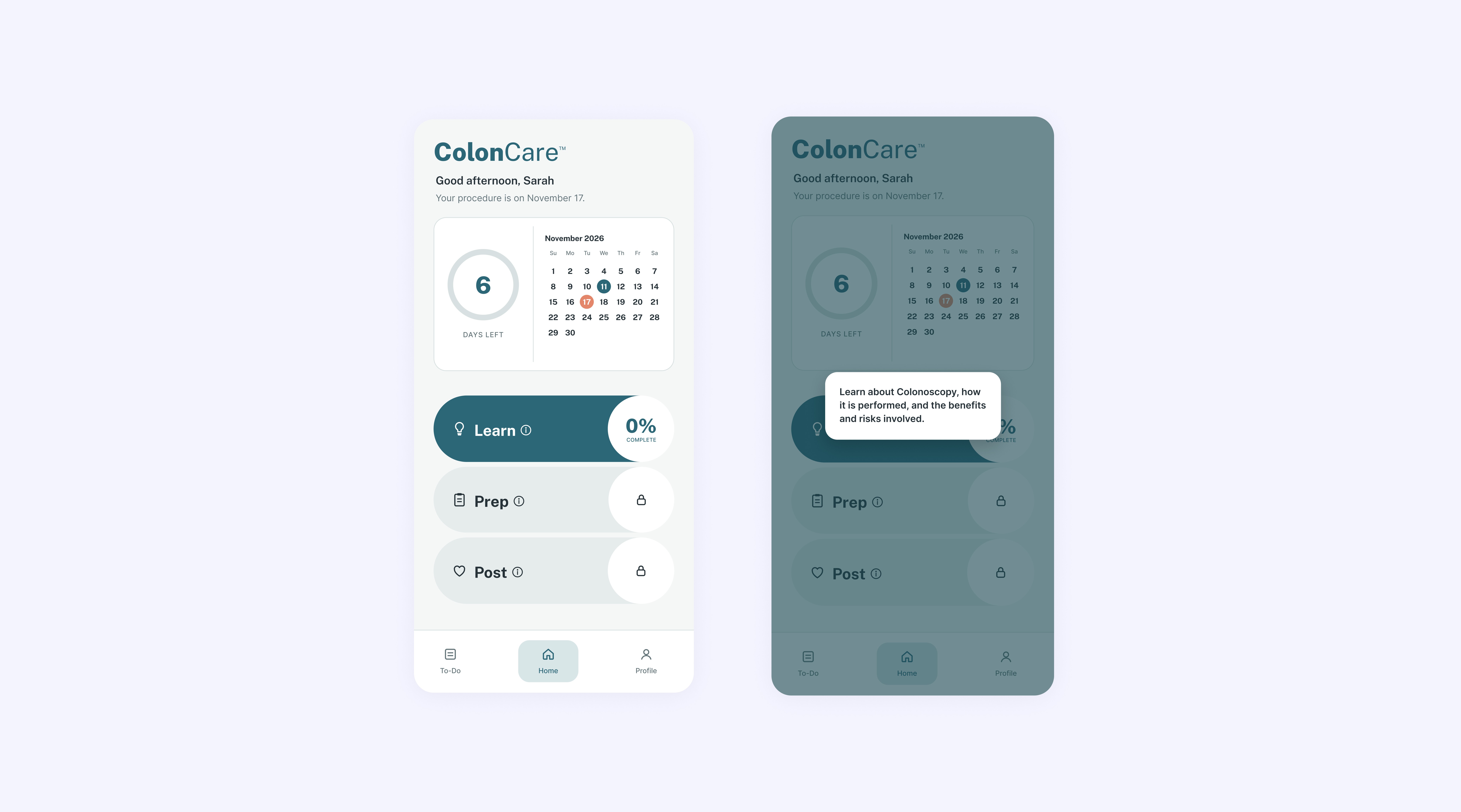 ColonCare countdown dashboard
