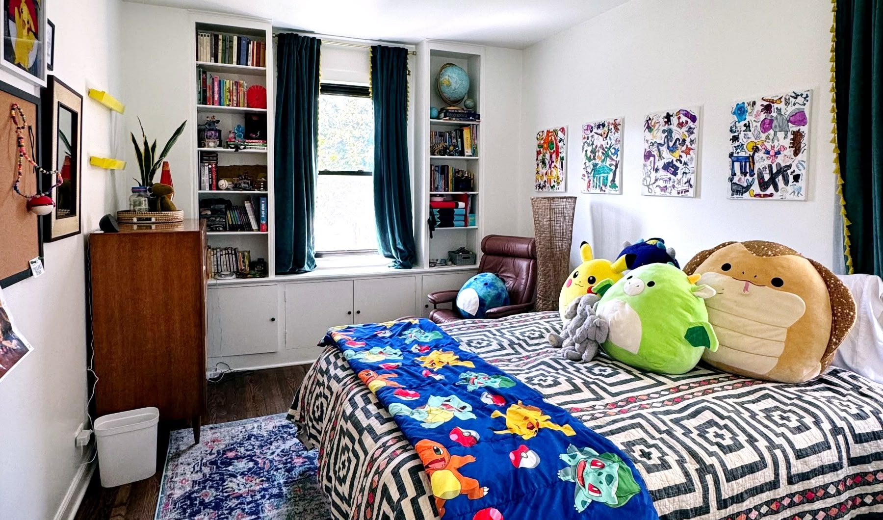 boys colorful bedroom with pokemon