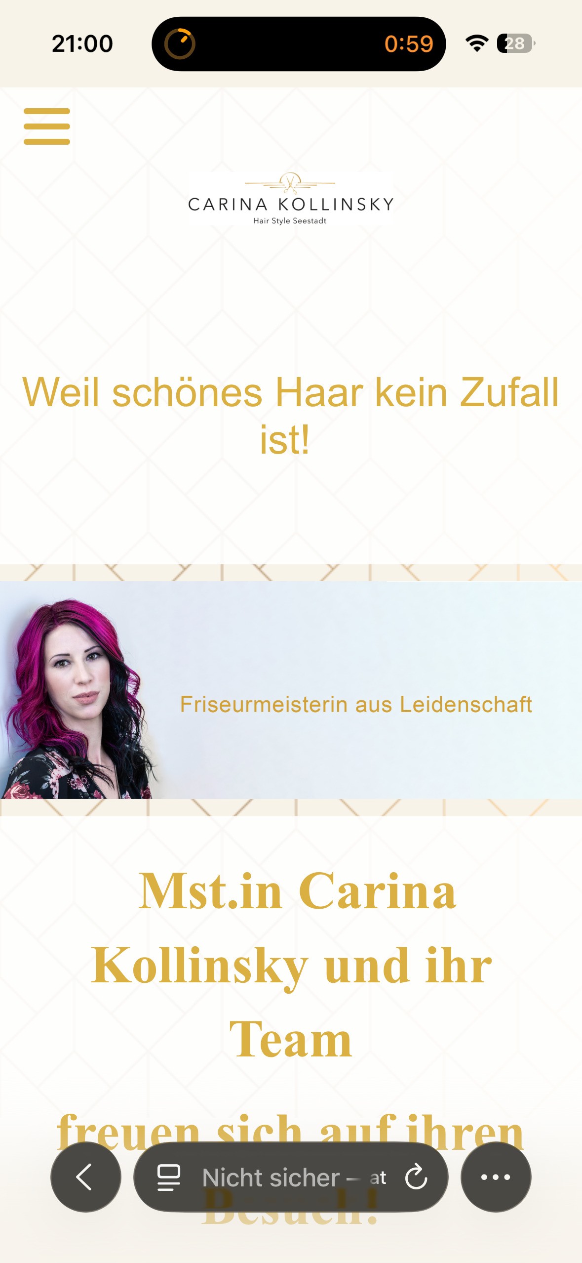 Screenshot: Hair Style Seestadt – Startseite