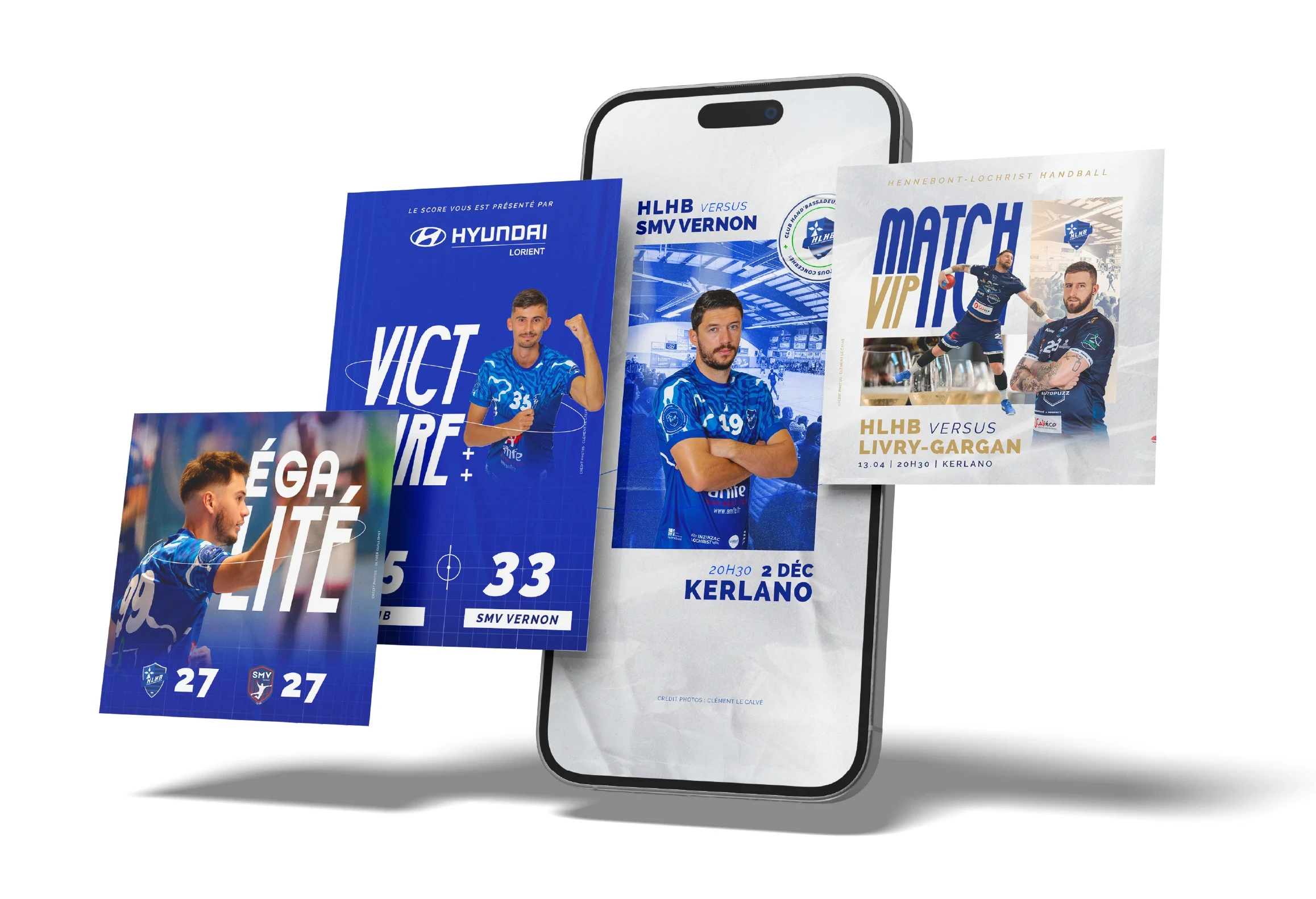 Templates réseaux sociaux du HLHB pour la communication sportive du club