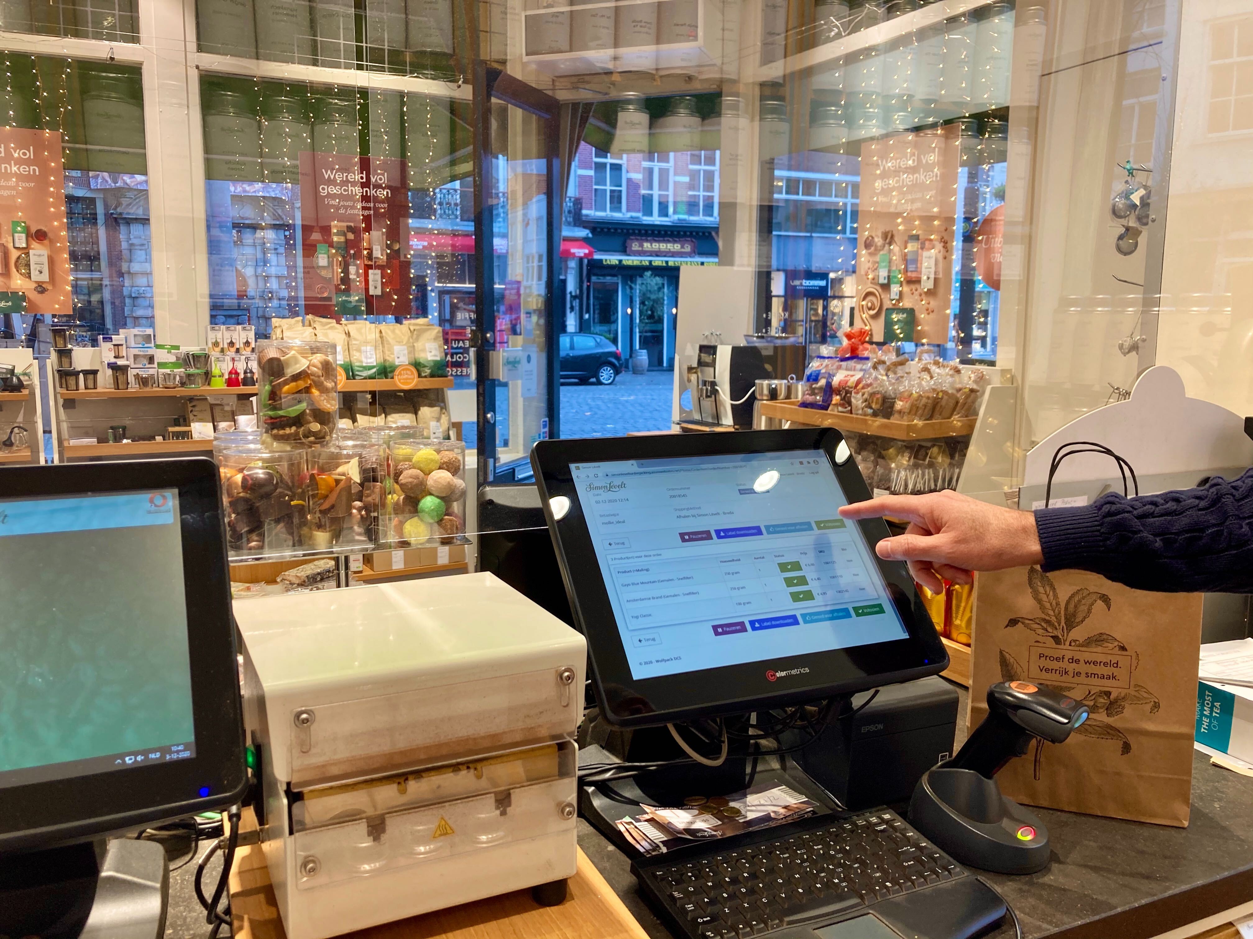 Kassa systeem van Simon Levelt in een winkel