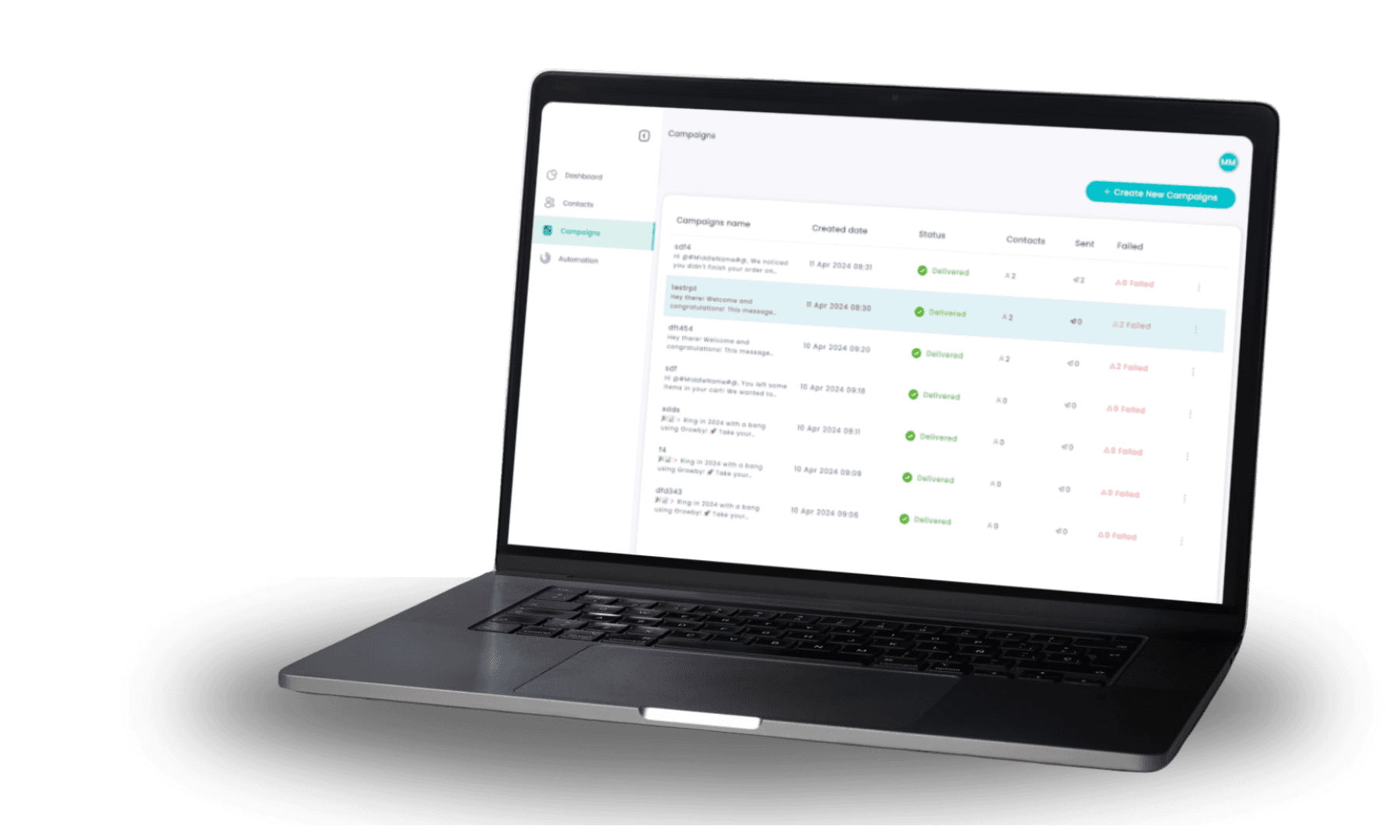 Mobile Preview of the FlowCRM app