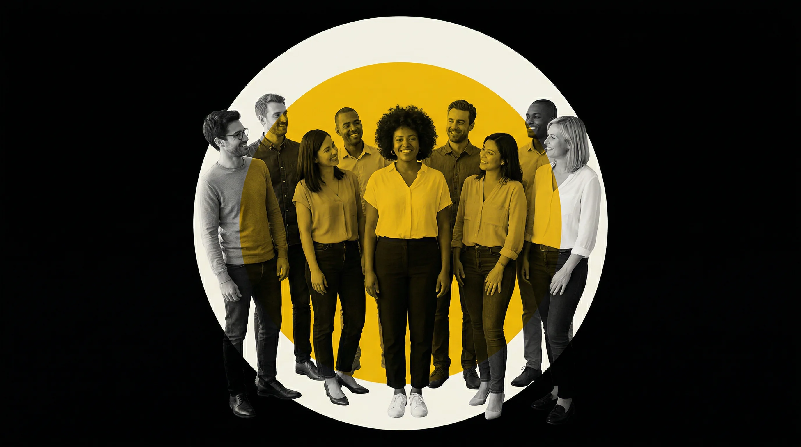 Colagem editorial sobre pertencimento e autenticidade no ambiente corporativo