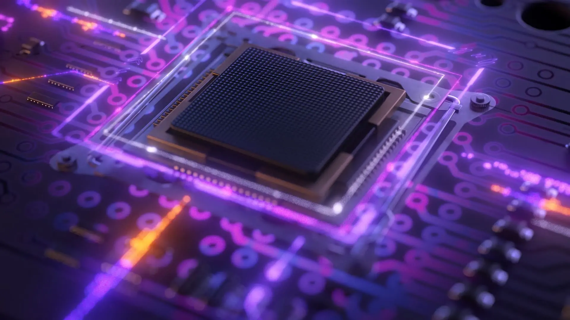digital photo of an electrical component lit