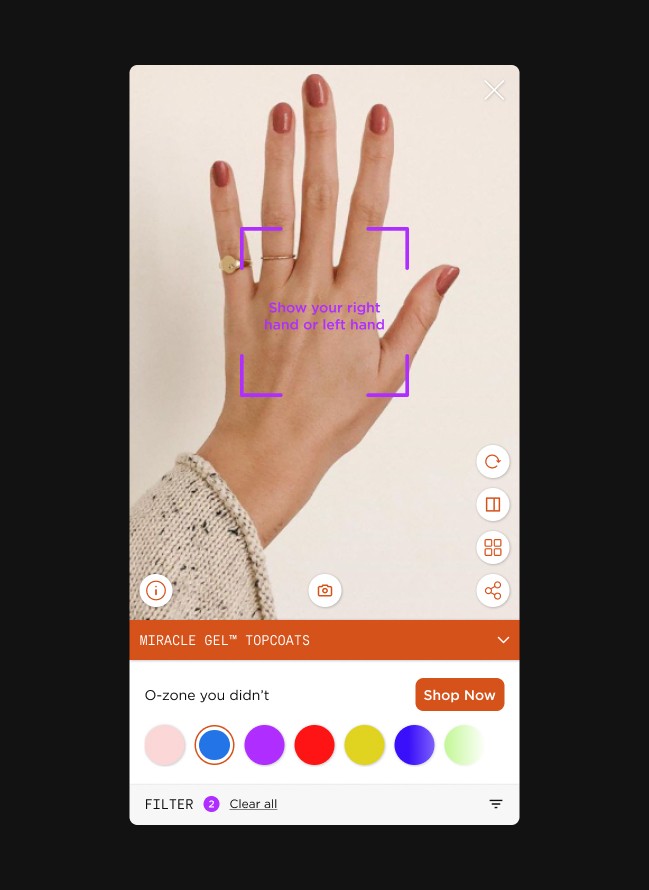 Virtual try on design for Sally Hansen by Same Same