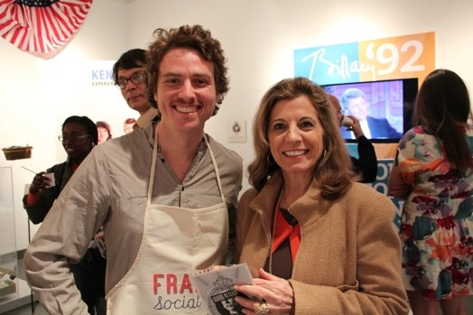portrait of a man with a white apron and a woman with a beige coat