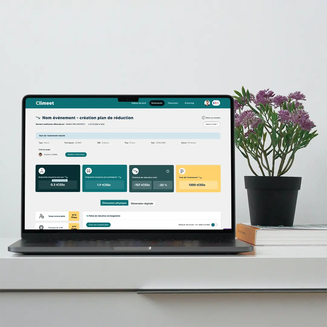 Mockup laptop de climeet.event