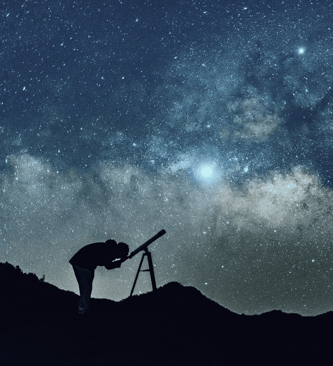 Person using telescope